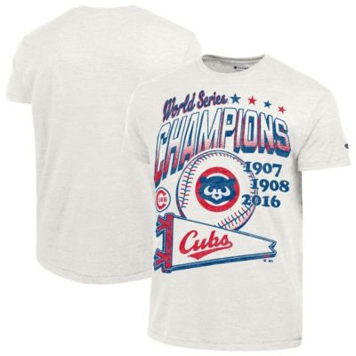 Champion Men's MLB Chicago Cubs Winning Tradition Cooperstown Tri-Blend T-Shirt, White, 2XL