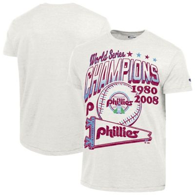 Champion Men's MLB Philadelphia Phillies Winning Tradition Cooperstown Tri-Blend T-Shirt, White, 2XL