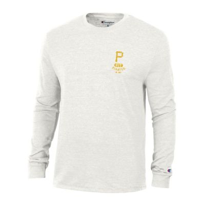 Champion Men's MLB Pittsburgh Pirates Cooperstown Winning Tradition Tri-Blend Long Sleeve T-Shirt, White, 2XL