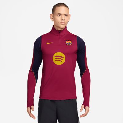 Men's La Liga Nike Barcelona Strike Dri-FIT Quarter-Zip Long Sleeve Drill Top