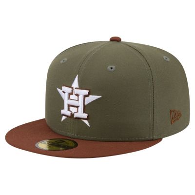 New Era Men's MLB Olive/Brown Houston Astros Color Pack 59FIFTY Fitted Hat