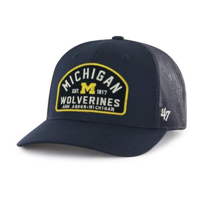 '47 Men's NCAA Michigan Wolverines Leland Trucker Adjustable Hat, Navy Blue