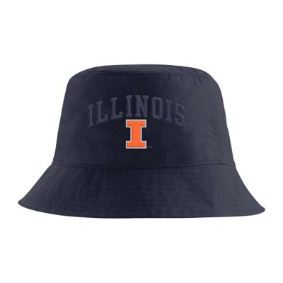 Men's NCAA Nike Illinois Fighting Illini Apex Striped Bucket Hat, Navy Blue, Large