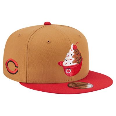 New Era Men's MLB Khaki/Red Cincinnati Reds Ice 9FIFTY Snapback Hat