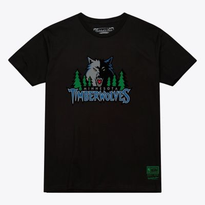 Mitchell & Ness NBA Unisex Minnesota Timberwolves Hardwood Classics Arch T-Shirt, Black, Small