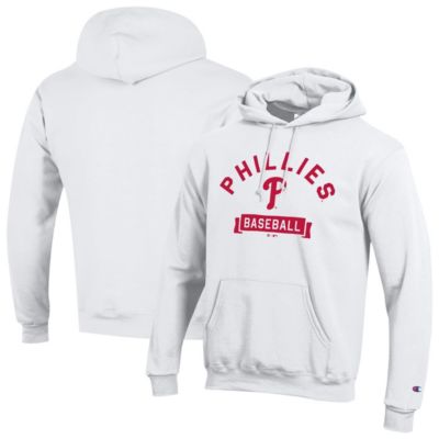 Champion Men's MLB Philadelphia Phillies Eco Powerblend Hoodie, White, 2XL