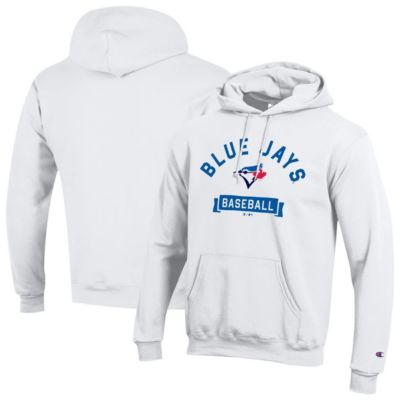 Champion Men's Toronto Blue Jays MLB Toronto Jays Eco Powerblend Hoodie, White, 2XL