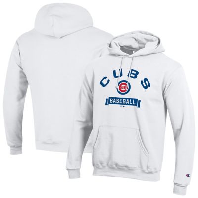 Champion Men's MLB Chicago Cubs Eco Powerblend Hoodie, White, 2XL