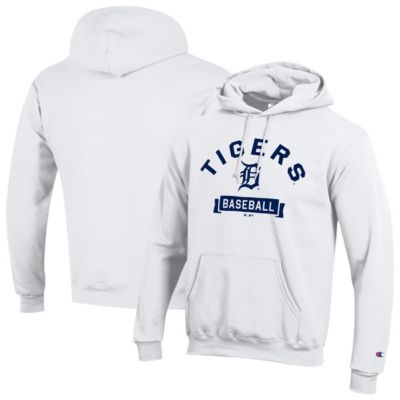 Champion Men's MLB Detroit Tigers Eco Powerblend Hoodie, White, 2XL