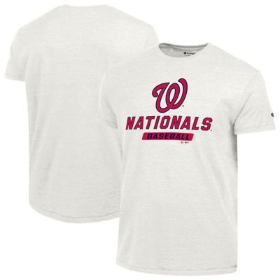Champion Men's MLB Washington Nationals Ultimate Tri-blend T-Shirt, White, 2XL
