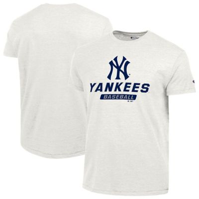 Champion Men's MLB New York Yankees Ultimate Tri-blend T-Shirt, White, 2XL
