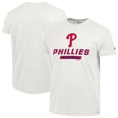 Champion Men's MLB Philadelphia Phillies Ultimate Tri-blend T-Shirt, White, 2XL