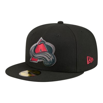 New Era Men's NHL Colorado Avalanche Color Pop 59FIFTY Fitted Hat, Black, 7 1/8