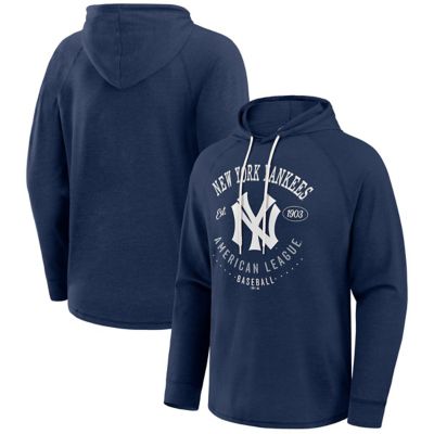 Darius Rucker Collection by Fanatics Men's MLB New York Yankees Raglan Hooded Long Sleeve T-Shirt, Navy Blue, Medium