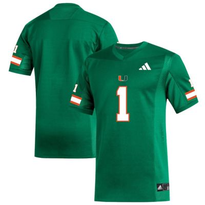adidas Men's Miami (FL) Hurricanes NCAA #1 Miami Hurricanes Replica Football Jersey