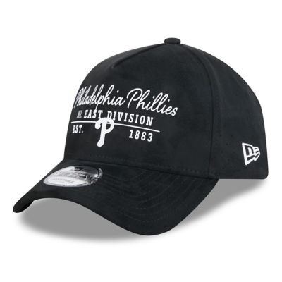 New Era MLB Unisex Philadelphia Phillies Script Text 9FORTY A-Frame Adjustable Hat, Black
