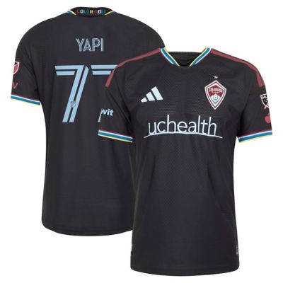 adidas Men's MLS Darren Yapi Colorado Rapids 2026 Colorful Colorado On-Field Authentic Patch Jersey, Black, XL