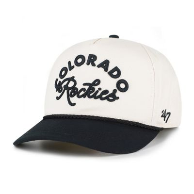 '47 MLB Unisex Natural/Black Colorado Rockies Rope Script Hitch Adjustable Hat
