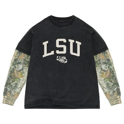 Uscape Apparel Men's NCAA LSU Tigers Back Bay Twofer Heavyweight Long Sleeve T-Shirt