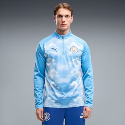 Puma Men's Premier League Sky Manchester City Quarter-Zip dryCELL Pre-Match Top