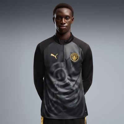 Puma Men's Premier League Manchester City Quarter-Zip dryCELL Pre-Match Top, Black, 2XL