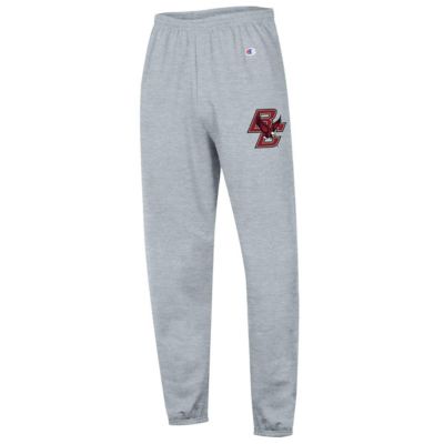 Champion Men's Boston College Eagles NCAA Heather Boston NCAA Eagles Powerblend Fleece Team Sweatpants, Gray, XL