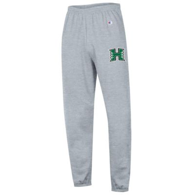 Champion Men's NCAA Heather Hawaii Rainbow Warriors Powerblend Fleece Team Sweatpants, Gray, Large