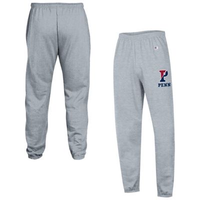 Champion Men's NCAA Heather Pennsylvania Quakers Powerblend Fleece Team Sweatpants, Gray, Large