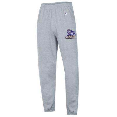 Champion Men's NCAA Heather James Madison Dukes Powerblend Fleece Team Sweatpants, Gray, XL