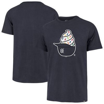 '47 Men's MLB Detroit Tigers Ice Helmet Franklin T-Shirt, Navy Blue, 2XL