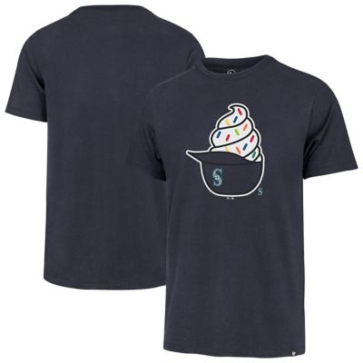 '47 Men's MLB Seattle Mariners Ice Helmet Franklin T-Shirt, Navy Blue, 2XL
