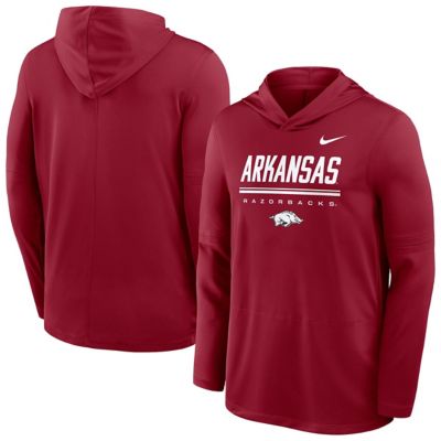 Men's NCAA Nike Arkansas Razorbacks 2026 Sideline Dri-FIT Lightweight Hooded Top