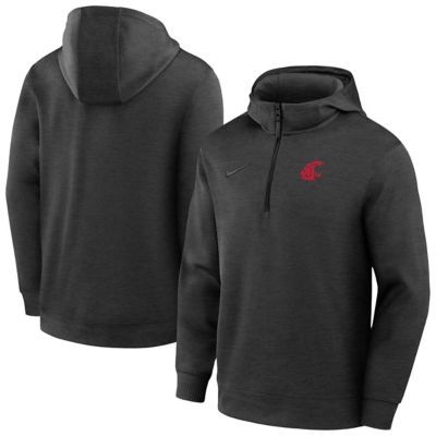 Men's NCAA Nike Washington State Cougars Coaches Dri-FIT Half-Zip Hoodie, Black, Large