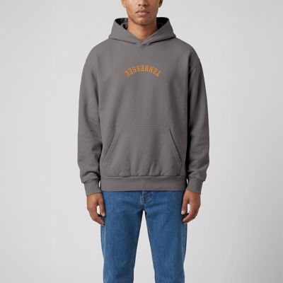 Uscape Apparel Men's NCAA Dark Grey Tennessee Volunteers Upside Down Embroidered Vintage Heavyweight Hoodie