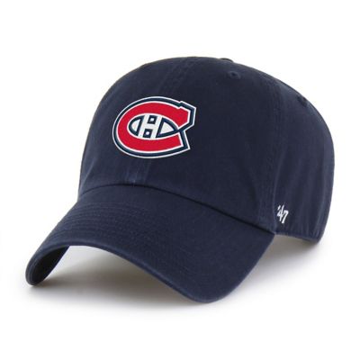 '47 Men's NHL Montreal Canadiens Logo Clean Up Adjustable Hat, Navy Blue
