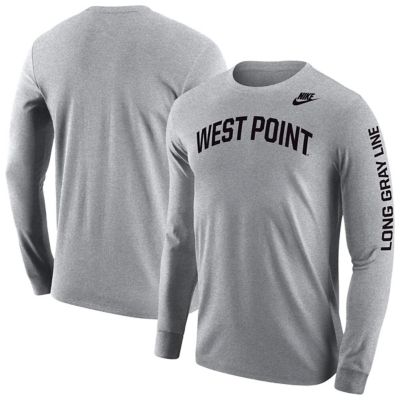 Men's Army Black Knights NCAA Nike Army Knights 2026 West Point Classic Collection Long Sleeve T-Shirt, Gray, 3XL