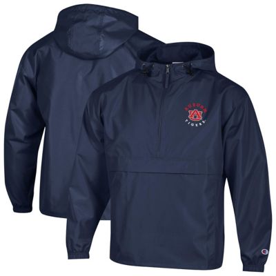 Champion Men's NCAA Auburn Tigers Packable Hooded Windbreaker Half-Zip Jacket