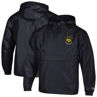 Champion Men's NCAA Iowa Hawkeyes Packable Hooded Windbreaker Half-Zip Jacket