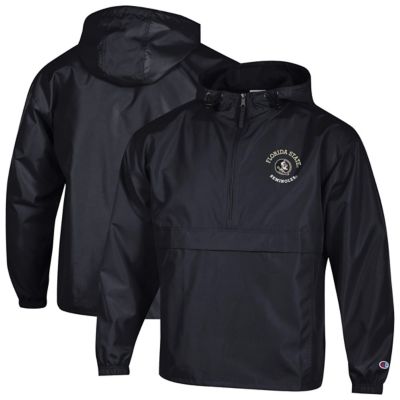 Champion Men's NCAA Florida State Seminoles Packable Hooded Windbreaker Half-Zip Jacket