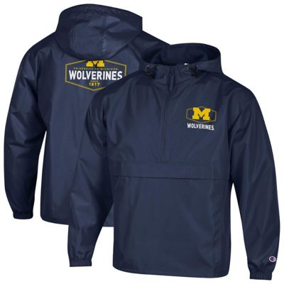 Champion Men's NCAA Michigan Wolverines Delay Packable Half-Zip Jacket