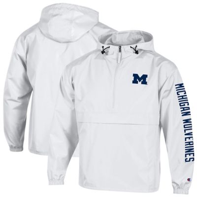 Champion Men's NCAA Michigan Wolverines Cloud Packable Half-Zip Hooded Jacket
