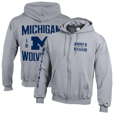 Champion Men's NCAA Michigan Wolverines Varsity Powerblend Full-Zip Fleece Hoodie