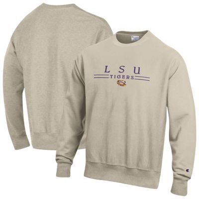 Champion Men's NCAA LSU Tigers Reverse Weave Crewneck Sweatshirt, Large