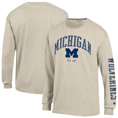 Champion Men's NCAA Michigan Wolverines Neutral Arch Long-Sleeve T-Shirt