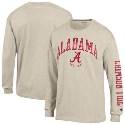 Champion Men's Alabama Crimson Tide NCAA Alabama Tide Neutral Arch Long-Sleeve T-Shirt, Medium