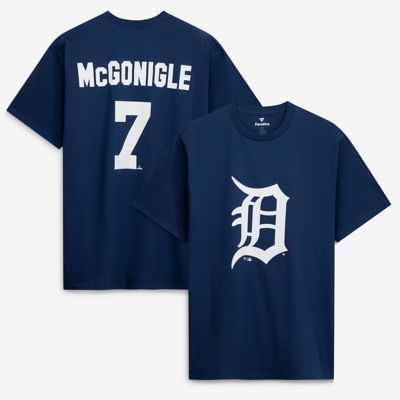 Men's MLB Fanatics Kevin McGonigle Detroit Tigers Big & Tall Name & Number T-Shirt, Navy Blue