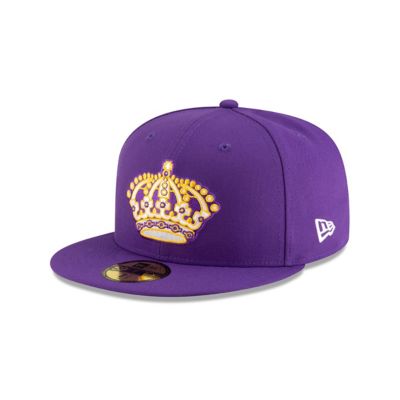 New Era Men's NHL Los Angeles Kings Vintage Core 59FIFTY Fitted Hat, Purple, 7 3/8