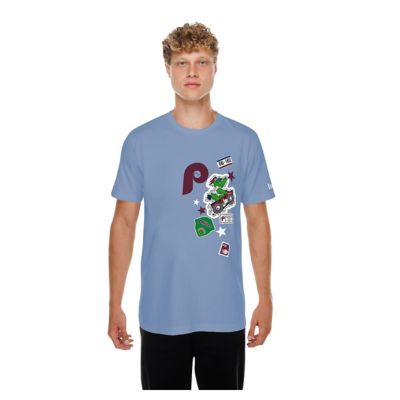 New Era Men's MLB Light Philadelphia Phillies City Patch T-Shirt, Light Blue, 2XL