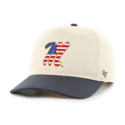 '47 Men's NCAA Natural/Navy Ole Miss Rebels Americana Flag Hitch Adjustable Hat