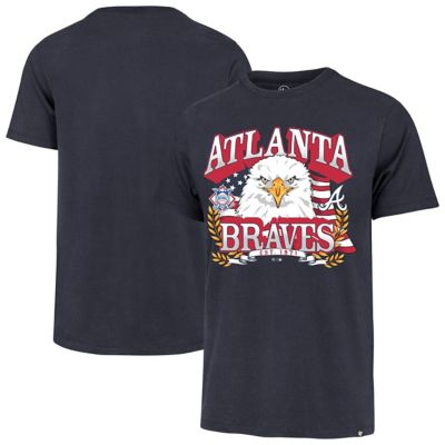 '47 Men's MLB Atlanta Braves Americana Eagle T-Shirt, Navy Blue, 2XL
